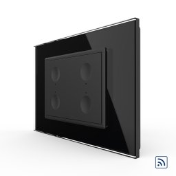Intrerupator cvadruplu wireless cu touch Livolo cu rama din sticla, standard Italian - Serie noua SmartElectro IntelligentHouse
