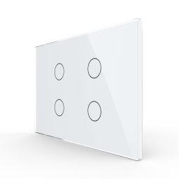 Panou intrerupator cvadruplu cu touch Livolo din sticla, standard Italian - Serie noua SmartElectro IntelligentHouse