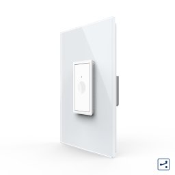 Intrerupator Simplu Cap Scara / Cruce cu Touch Livolo cu Rama Din Sticla 1M - Serie Noua SmartElectro IntelligentHouse