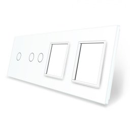 Panou intrerupator simplu+dublu si 2 prize Livolo din sticla SmartElectro IntelligentHouse