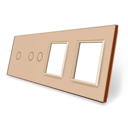 Panou intrerupator simplu+dublu si 2 prize Livolo din sticla SmartElectro IntelligentHouse