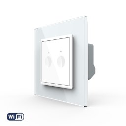 Intrerupator Dublu Wi-Fi cu Touch LIVOLO cu Rama din Sticla - Serie Noua SmartElectro IntelligentHouse