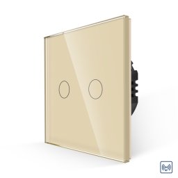Intrerupator Dublu RF433 cu Touch din Sticla LUXION SmartElectro IntelligentHouse