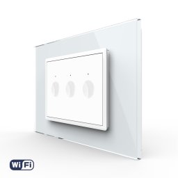 Intrerupator Triplu Wi-Fi cu Touch LIVOLO, standard italian – Serie Noua, Alb SmartElectro IntelligentHouse