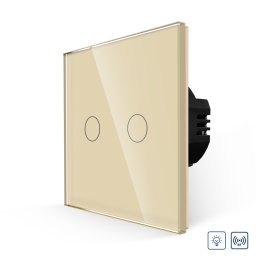 Intrerupator Dublu cu Variator si Touch din Sticla LUXION, RF433 SmartElectro IntelligentHouse