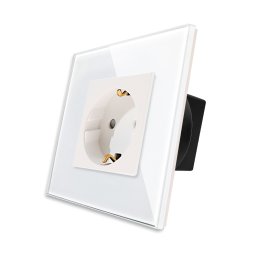 Priza Simpla LUXION cu Rama din Sticla SmartElectro IntelligentHouse