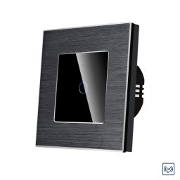 Intrerupator Simplu cu Touch din Sticla si Rama de Aluminiu LUXION, RF433 SmartElectro IntelligentHouse