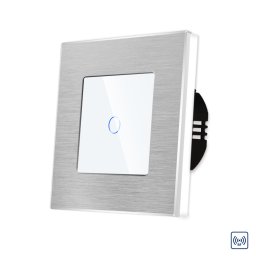 Intrerupator Simplu cu Touch din Sticla si Rama de Aluminiu LUXION, RF433 SmartElectro IntelligentHouse