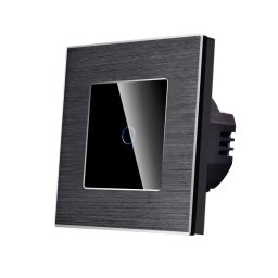 Intrerupator Simplu cu Touch din Sticla si Rama de Aluminiu LUXION, 500W SmartElectro IntelligentHouse