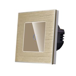 Intrerupator Simplu cu Touch din Sticla si Rama de Aluminiu LUXION, 500W SmartElectro IntelligentHouse
