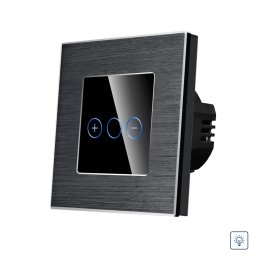 Intrerupator Simplu cu Variator cu Touch din Sticla si Rama de Aluminiu LUXION SmartElectro IntelligentHouse