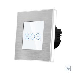Intrerupator Simplu cu Variator cu Touch din Sticla si Rama de Aluminiu LUXION SmartElectro IntelligentHouse