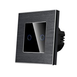 Intrerupator Dublu cu Touch din Sticla si Rama de Aluminiu LUXION, 500W SmartElectro IntelligentHouse