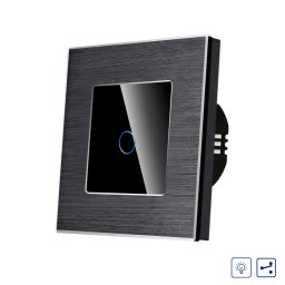 Intrerupator Simplu cu Variator Cap Scara / Cruce cu Touch si Rama din Aluminiu LUXION SmartElectro IntelligentHouse