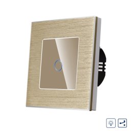 Intrerupator Simplu cu Variator Cap Scara / Cruce cu Touch si Rama din Aluminiu LUXION SmartElectro IntelligentHouse