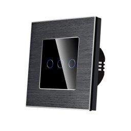 Intrerupator Triplu cu Touch din Sticla si Rama de Aluminiu LUXION, 500W SmartElectro IntelligentHouse