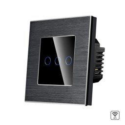 Intrerupator Triplu Wi-Fi cu Touch din Sticla si Rama de Aluminiu LUXION SmartElectro IntelligentHouse