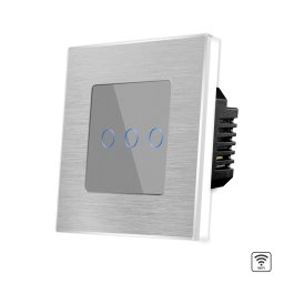 Intrerupator Triplu Wi-Fi cu Touch din Sticla si Rama de Aluminiu LUXION SmartElectro IntelligentHouse