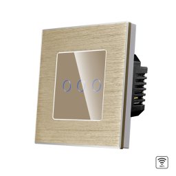 Intrerupator Triplu Wi-Fi cu Touch din Sticla si Rama de Aluminiu LUXION SmartElectro IntelligentHouse
