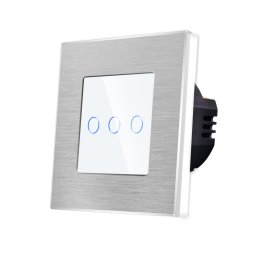 Intrerupator Triplu cu Touch din Sticla si Rama de Aluminiu LUXION SmartElectro IntelligentHouse