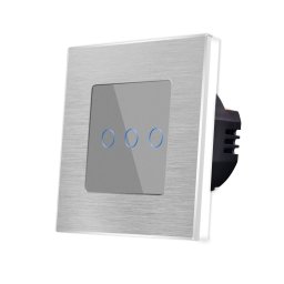Intrerupator Triplu cu Touch din Sticla si Rama de Aluminiu LUXION SmartElectro IntelligentHouse