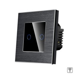 Intrerupator Dublu Wi-Fi cu Touch din Sticla si Rama de Aluminiu LUXION SmartElectro IntelligentHouse
