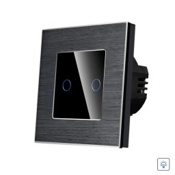 Intrerupator Dublu cu Variator si Touch din Sticla si Rama de Aluminiu LUXION SmartElectro IntelligentHouse