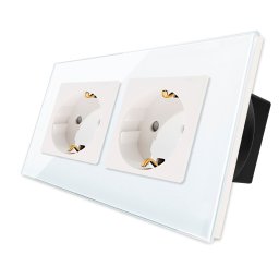 Priza Dubla cu Rama din Sticla LUXION SmartElectro IntelligentHouse