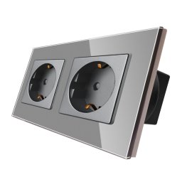Priza Dubla cu Rama din Sticla LUXION SmartElectro IntelligentHouse