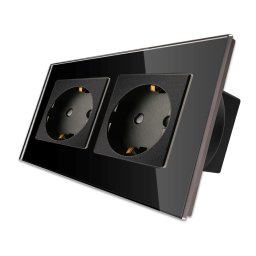 Priza Dubla cu Rama din Sticla LUXION SmartElectro IntelligentHouse