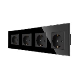 Priza Cvadrupla LUXION cu rama din sticla SmartElectro IntelligentHouse