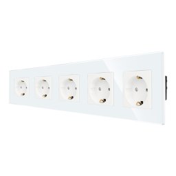 Priza Cvintupla LUXION cu rama din sticla SmartElectro IntelligentHouse