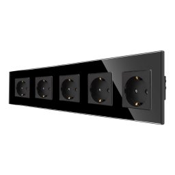 Priza Cvintupla LUXION cu rama din sticla SmartElectro IntelligentHouse
