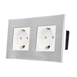 Priza Dubla LUXION cu rama din aluminiu SmartElectro IntelligentHouse