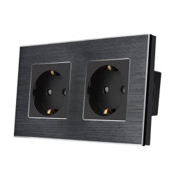 Priza Dubla LUXION cu rama din aluminiu SmartElectro IntelligentHouse