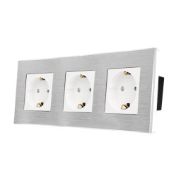 Priza Tripla LUXION cu rama din aluminiu SmartElectro IntelligentHouse