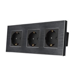 Priza Tripla LUXION cu rama din aluminiu SmartElectro IntelligentHouse