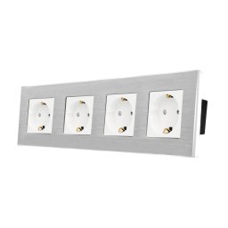 Priza Cvadrupla LUXION cu rama din aluminiu SmartElectro IntelligentHouse