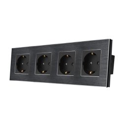 Priza Cvadrupla LUXION cu rama din aluminiu SmartElectro IntelligentHouse