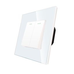 Intrerupator Dublu Mecanic LUXION cu Rama din Sticla SmartElectro IntelligentHouse