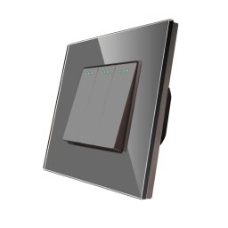 Intrerupator Triplu Mecanic LUXION cu Rama din Sticla SmartElectro IntelligentHouse