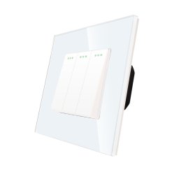 Intrerupator Triplu Mecanic LUXION cu Rama din Sticla SmartElectro IntelligentHouse