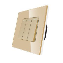 Intrerupator Triplu Mecanic LUXION cu Rama din Sticla SmartElectro IntelligentHouse