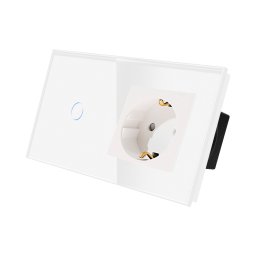 Intrerupator Simplu + Priza cu Rama din Sticla LUXION SmartElectro IntelligentHouse