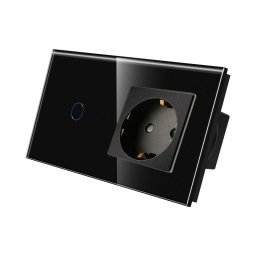 Intrerupator Simplu + Priza cu Rama din Sticla LUXION SmartElectro IntelligentHouse