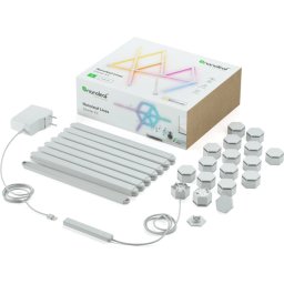 Kit 15 Panouri luminoase Nanoleaf Lines Starter Kit, Iluminare LED RGBW, Wi-Fi, Sincronizare muzica, Compatibil cu asistenti vocali SmartElectro IntelligentHouse