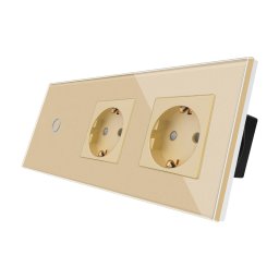 Intrerupator Simplu + 2 Prize cu Rama din Sticla LUXION SmartElectro IntelligentHouse