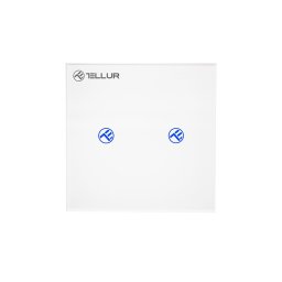 Intrerupator Dublu Wi-Fi cu Touch din Sticla Tellur, SS2N, 2 Porturi SmartElectro IntelligentHouse