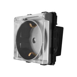Modul Priza Simpla cu Capac Fara Rama Din Sticla LUXION SmartElectro IntelligentHouse