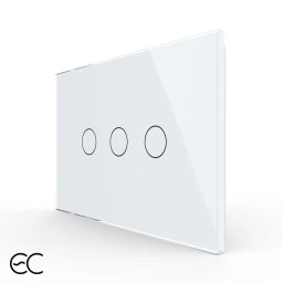 Intrerupator triplu cu touch Livolo din sticla, standard Italian, protocol ZigBee EC - Serie noua SmartElectro IntelligentHouse
